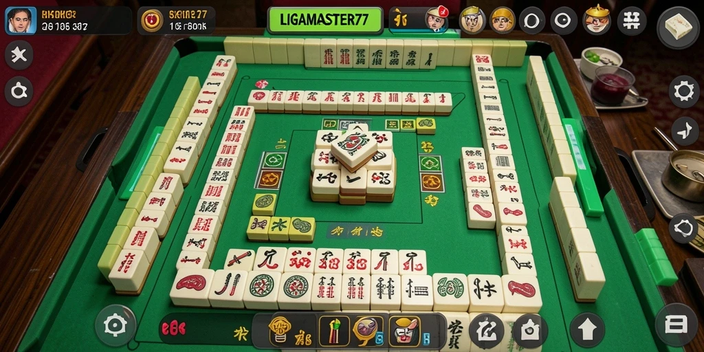 Tampilan gameplay Mahjong yang menarik di LIGAMASTER77.