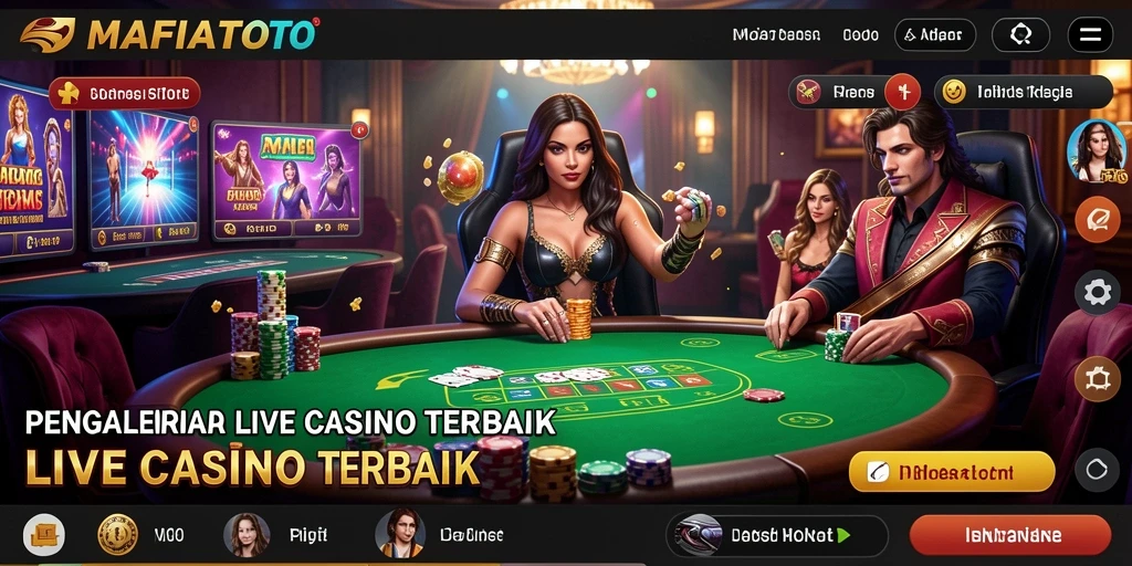 Screenshot MAFIATOTO menunjukkan gameplay Live Casino yang seru.